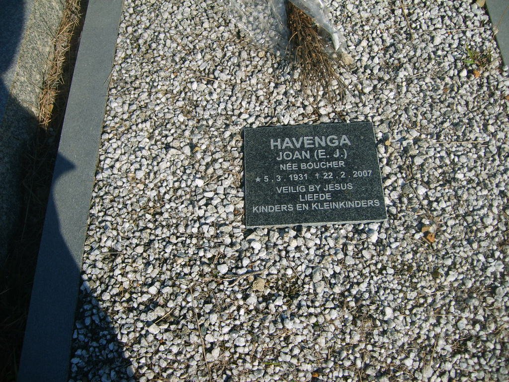 HAVENGA E.J. nee BOUCHER 1931-2007