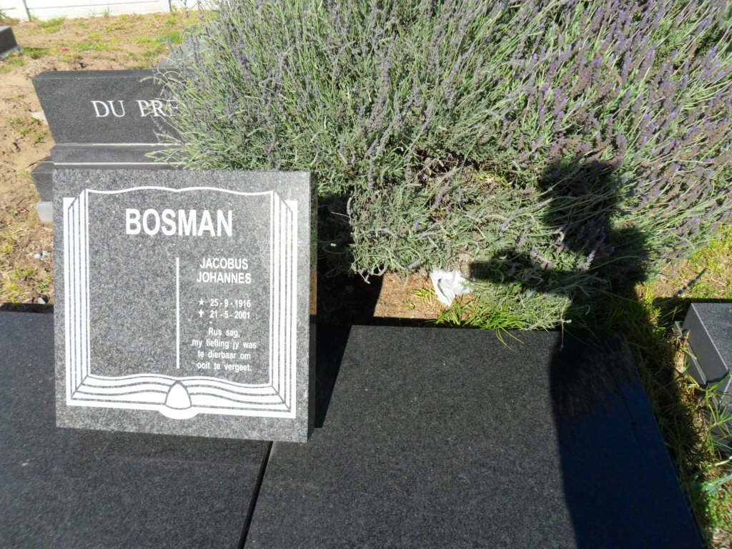BOSMAN Jacobus Johannes 1916-2001