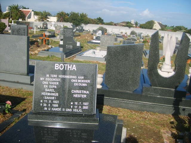 BOTHA Sarel Hermanus 1923-1999 &amp; Christina Hester 1927-2007