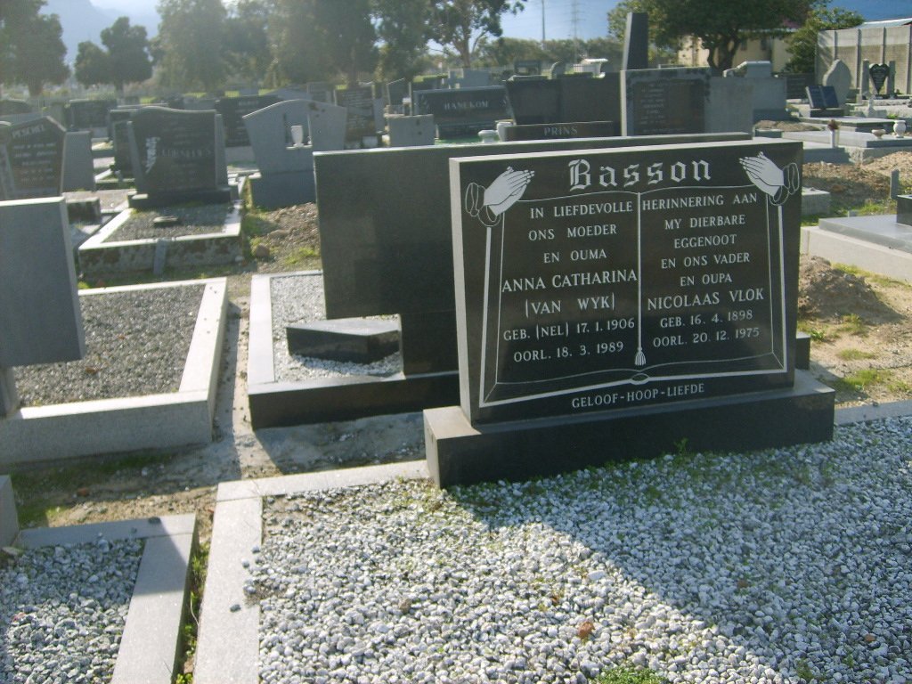BASSON Nicolaas Vlok  1898-1975 &amp; Anna Catharina VAN WYK 1906 1989