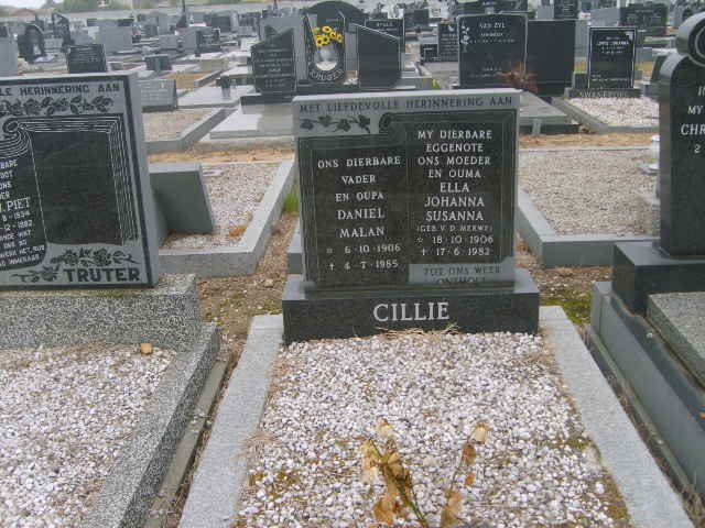 CILLIE Daniel Malan 1906-1985 &amp; Ella Johanna Susanna V.D. MERWE 1906-1982