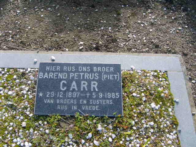 CARR Barend Petrus 1897-1985