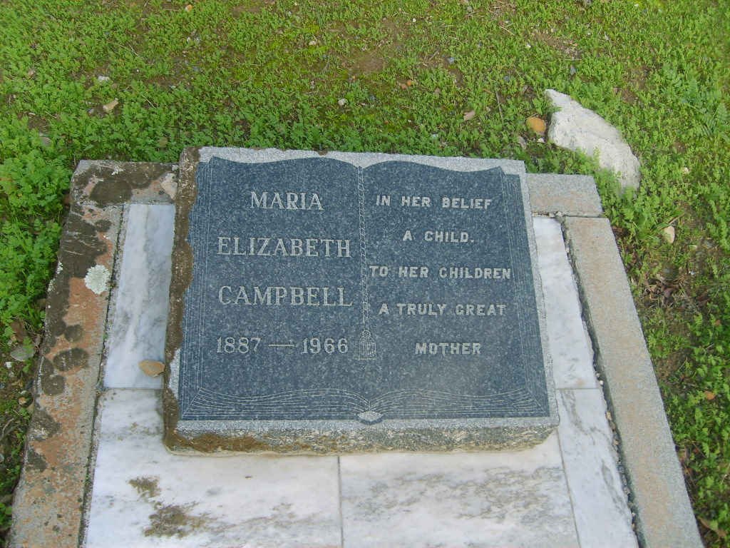 CAMPBELL Maria Elizabeth 1887-1966