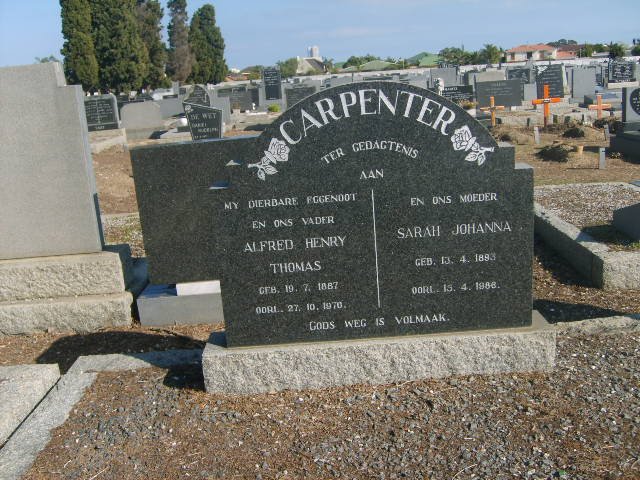 CARPENTER Alfred Henry Thomas 1887-1970 &amp; Sarah Johanna 1893-1986