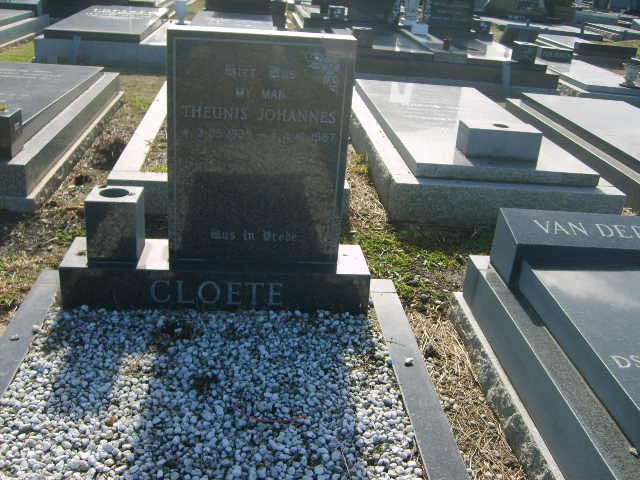 CLOETE Theunis Johannes -1987