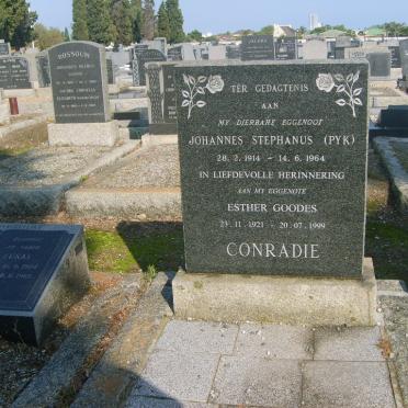 CONRADIE Johannes Stephanus 1914-1964 &amp; Ester Goodes 1921-1999