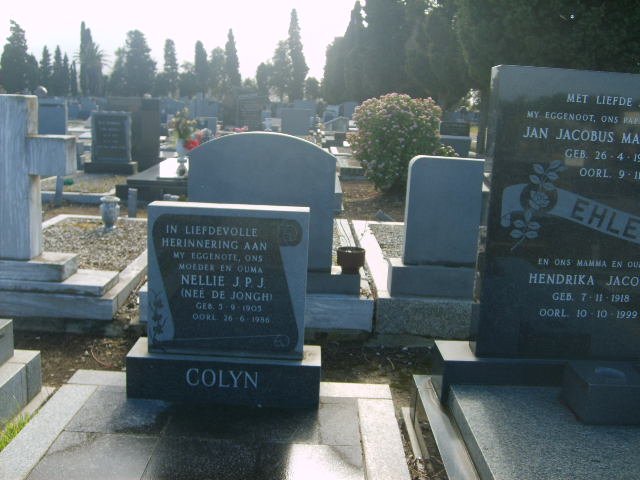 COLYN Nellis J.P.J. nee DE JONGH 1903-1989