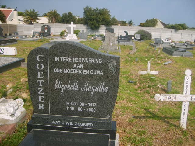 COETZER Elizabeth Magritha 1912-2000