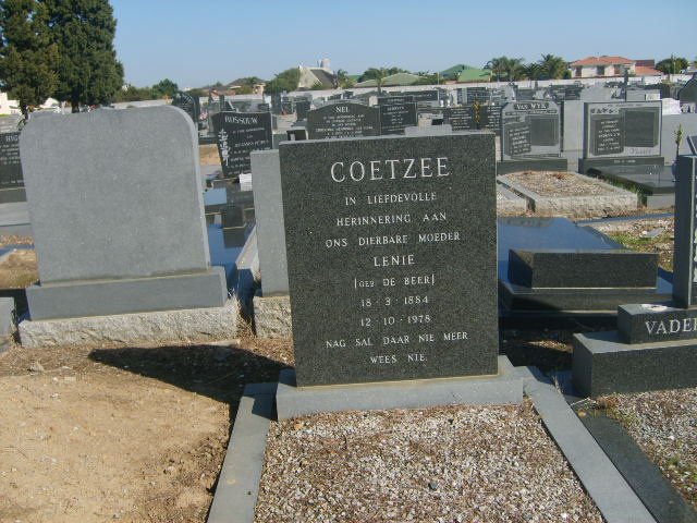 COETZEE Lenie nee DE BEER 1884-1978