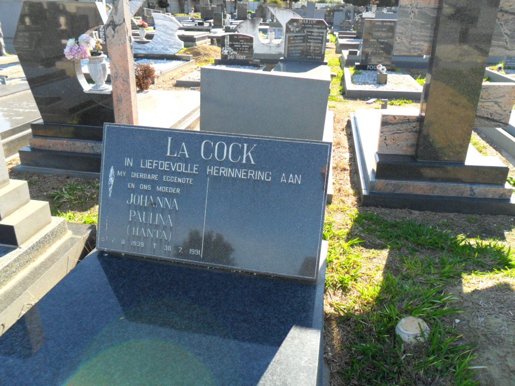 COCK Johanna Paulina, la 1939-1991