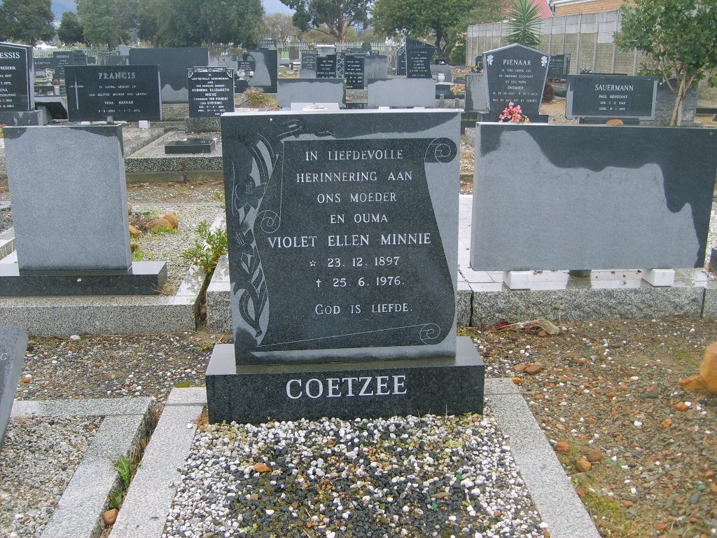 COETZEE Violet Ellen Minnie 1897-1976