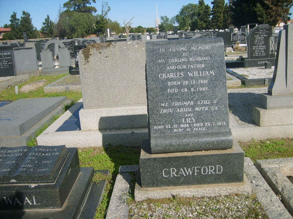 CRAWFORD Charles William 1881-1962 &amp; Lily 1888-1971