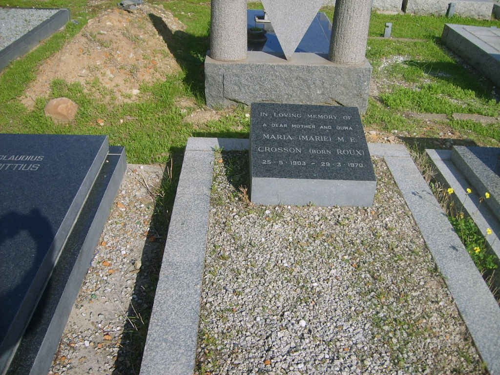 CROSSON Maria M.E. nee ROUX 1903-1970