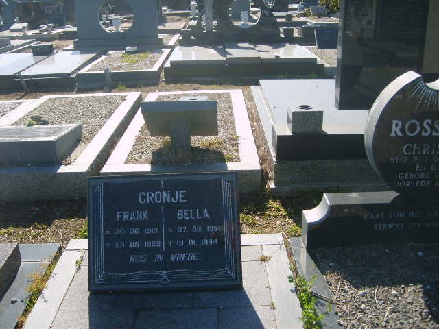 CRONJE Frank 1910-1989 :: CRONJE Bella 1931-1994