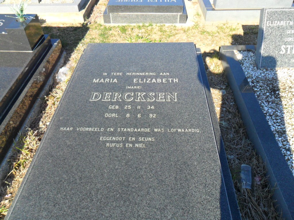 DERCKSEN Maria Elizabeth 1934-1992