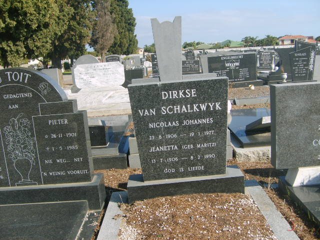 DIRKSE Nicolaas Johannes, van Schalkwyk 1906-1977 &amp; Jeanette MARITZ 1906-1990