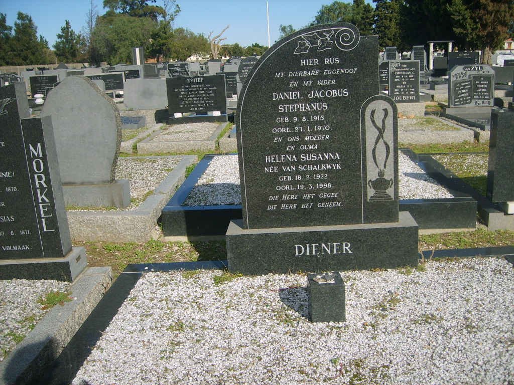 DIENER Daniel Jacobus Stephanus 1915-1970 &amp; Helena Susanna van SCHALKWYK 1922-1998