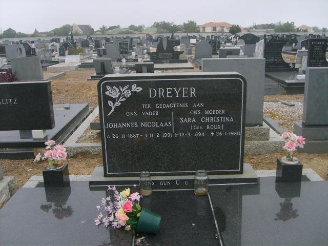 DREYER Johannes Nicolaas 1887-1991 &amp; Sara Christina ROUX 1894-1980