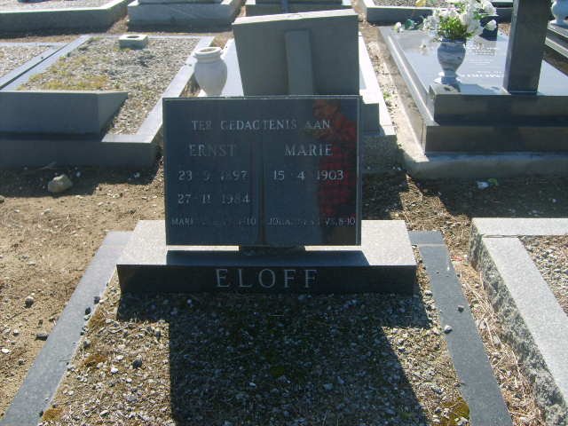 ELOFF Ernst 1897-1984 &amp; Marie 1903-