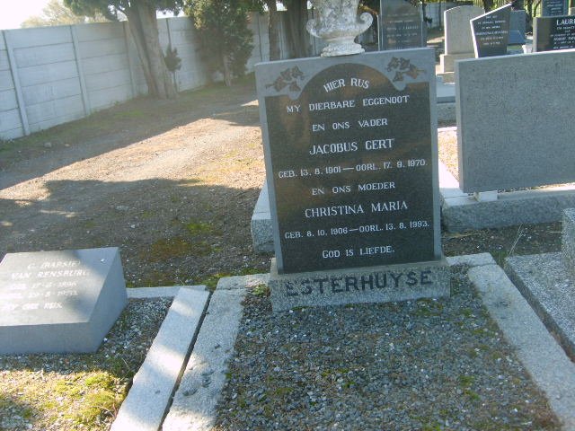 ESTERHUYSE Jacobus Gert 1901-1970 &amp; Christina Maria 1906-1993