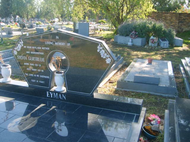 EYMAN Sylvia Gertrude 1945-2001