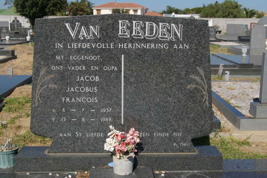 EEDEN Jacob Jacobus Francois, van 1937-1989