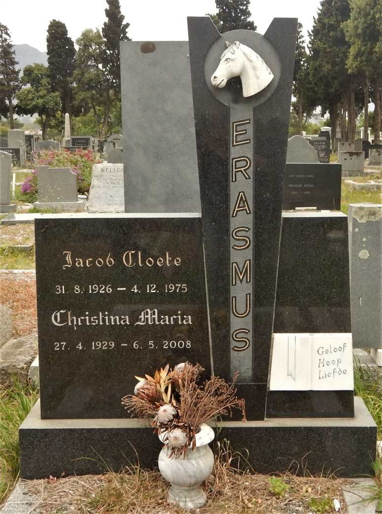 ERASMUS Jacob Cloete 1926-1975 &amp; Christina Maria 1929-2008