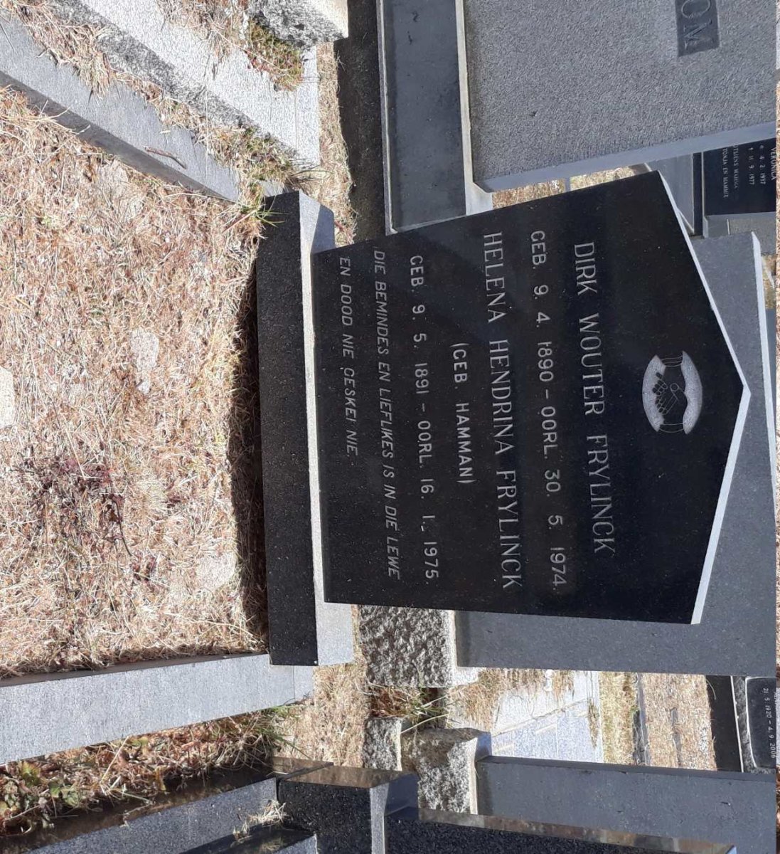 FRYLINCK Dirk Wouter 1890-1974 &amp; Helena Hendrina HAMMAN 1891-1975