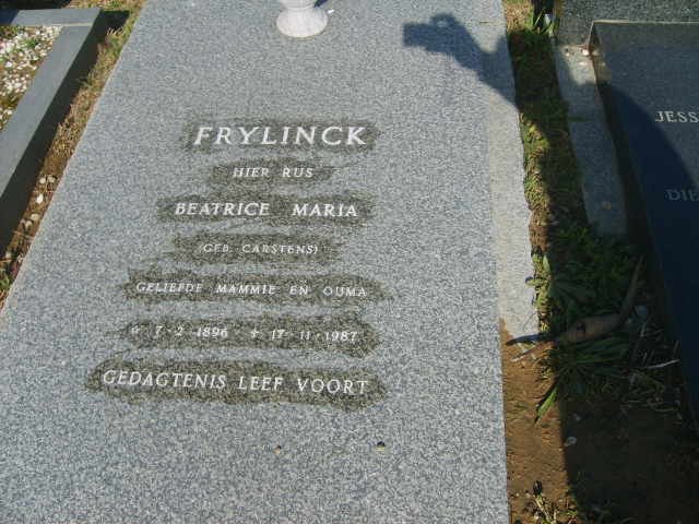 FRYLINCK Beatrice Maria nee CARSTENS 1896-1987