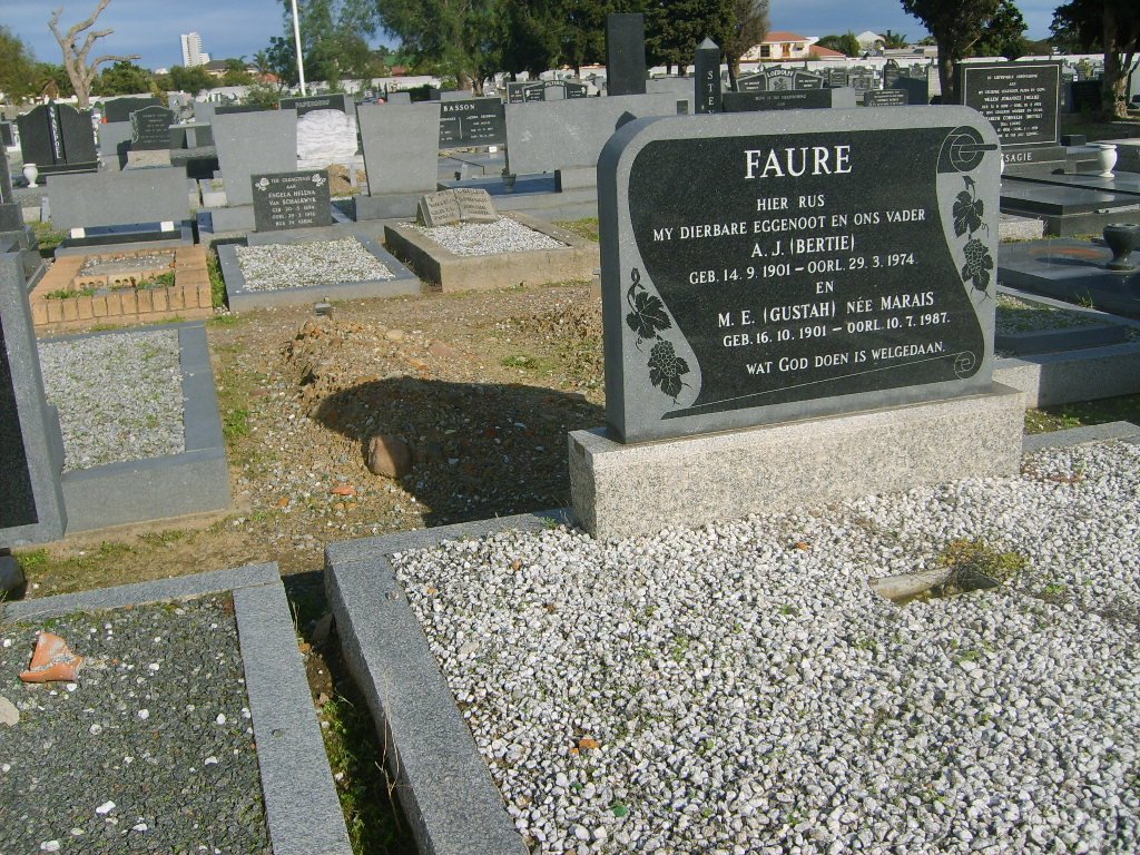 FAURE A.J. 1901-1974 &amp; M.E. MARAIS 1901-1987
