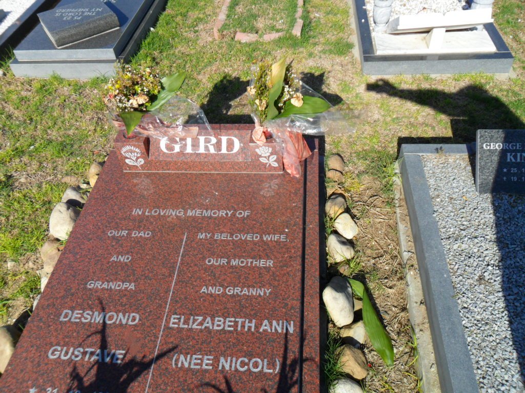 GIRD Desmond Gustave &amp; Elizabeth Ann NICOL