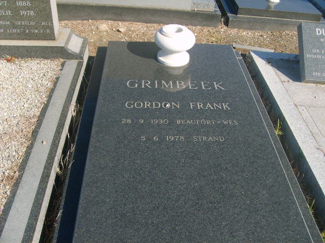GRIMBEEK Gordon Frank 1930-1978