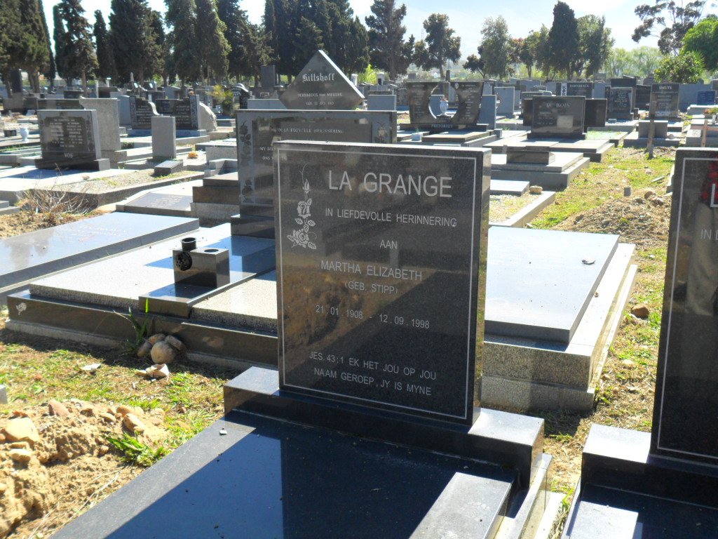 GRANGE Martha Elizabeth, le nee STIPP 1908-1998