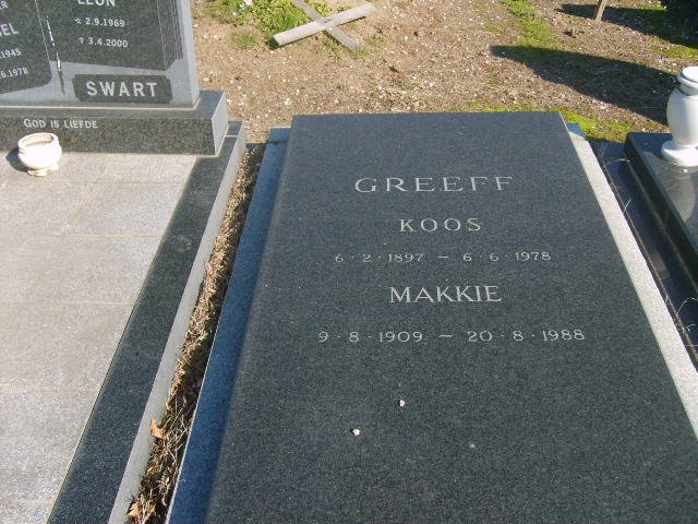 GREEFF Koos 1897-1978 &amp; Makkie 1909-1988