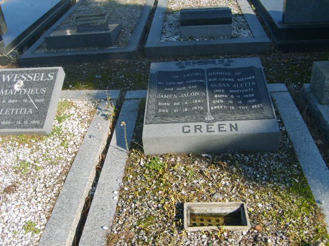 GREEN James Jacobus 1897-1972 &amp; Susan Aletta MOSTERT 1898-1981