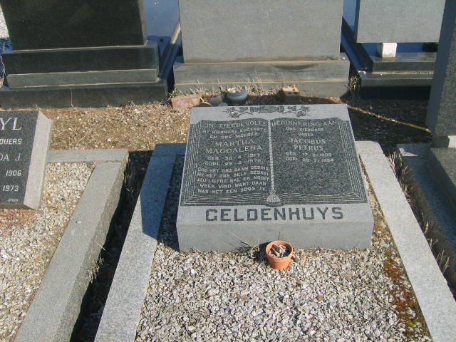 GELDENHUYS Jacobus Petrus 1908-1984 &amp; Martha Magdalena 1917-1978
