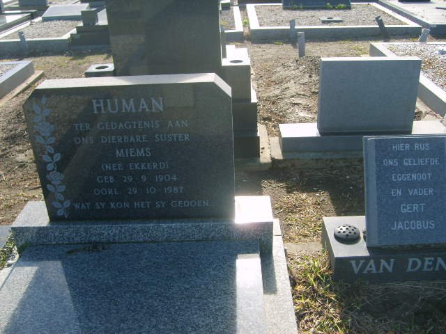 HUMAN Miems nee EKKERD 1904-1987