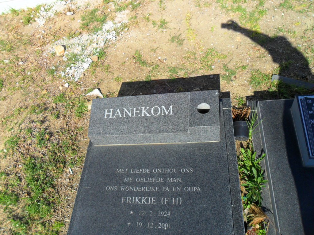 HANEKOM F.H. 1924-2001