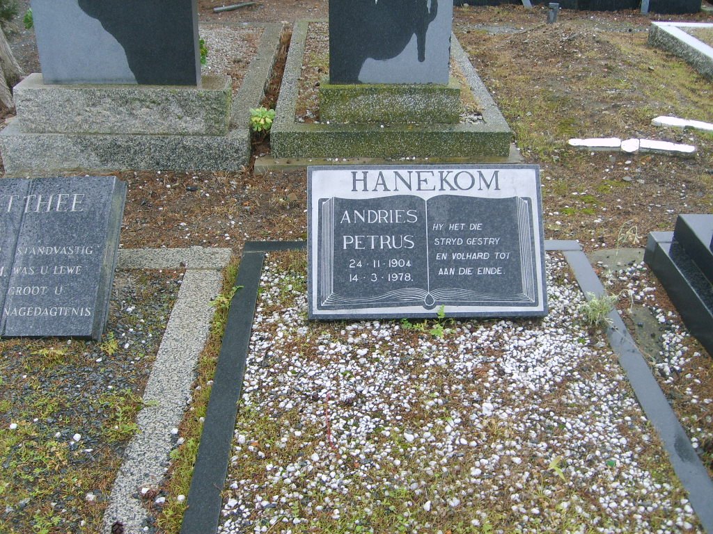 HANEKOM Andries Petrus 1904-1978
