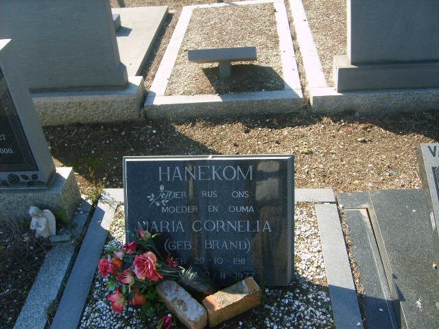 HANEKOM Maria Cornelia nee BRAND 1911-1977