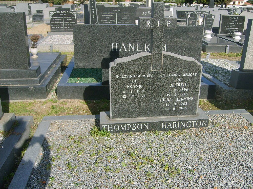 HARINGTON Alfred 1896-1975 &amp; Hilda Hermine 1903-1986 :: THOMPSON Frank 1920-1971