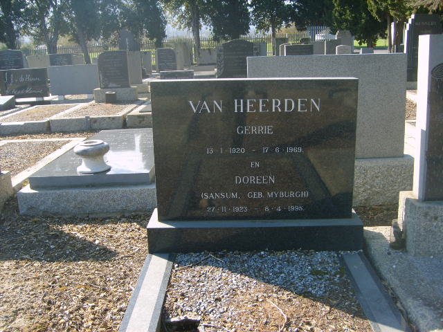 HEERDEN Gerrie, van 1920-1969 &amp; Doreen previously SANSUM nee MYBURGH 1923-1995
