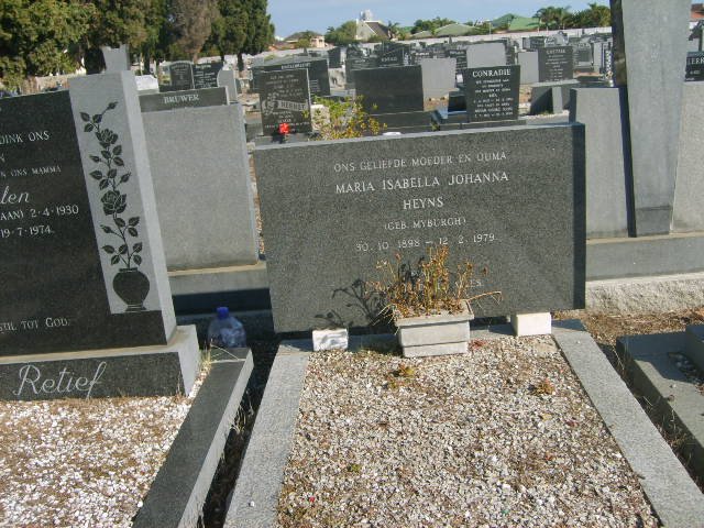 HEYNS Maria Isabella Johanna nee MYBURGH 1898-1979
