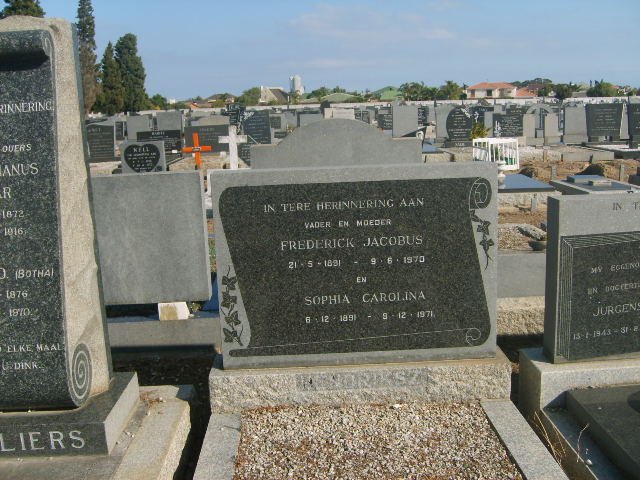 HENDRIKSZ Frederick Jacobus 1891-1970 &amp; Sophia Carolina 1891-1971