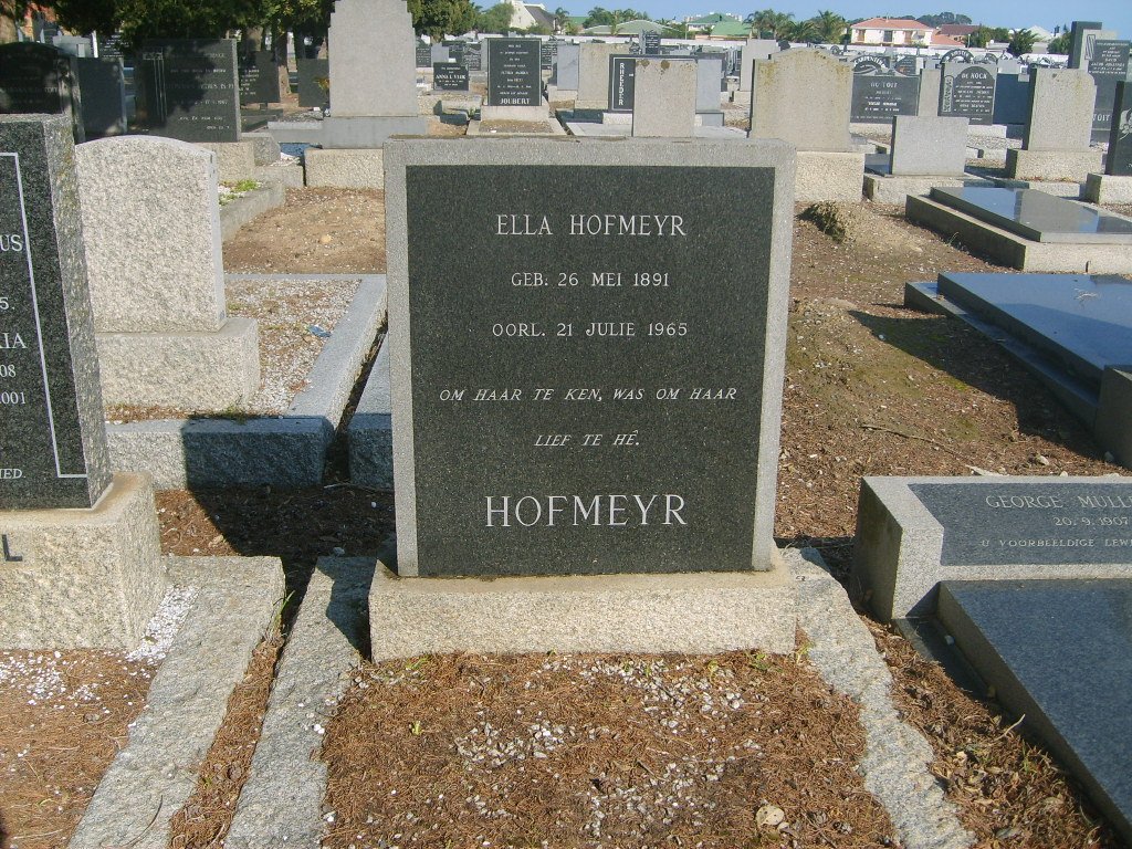 HOFMEYR Ella 1891-1965