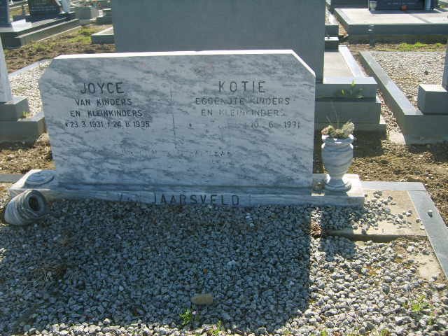 JAARSVELD Kotie, van ?-1991 &amp; Joyce 1931-1995