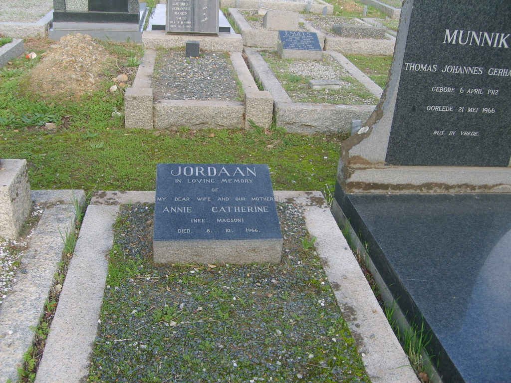 JORDAAN Annie Catherine nee MAGSON -1966