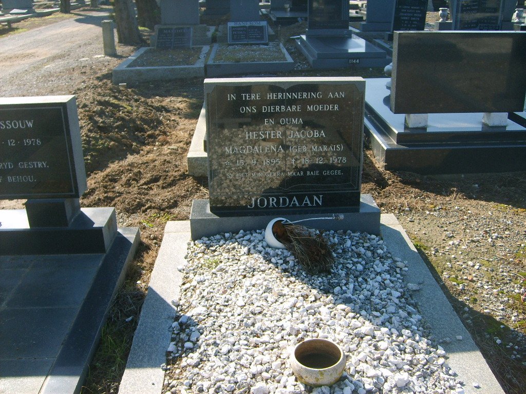 JORDAAN Hester Jacoba Magdalena nee MARAIS 1895-1978