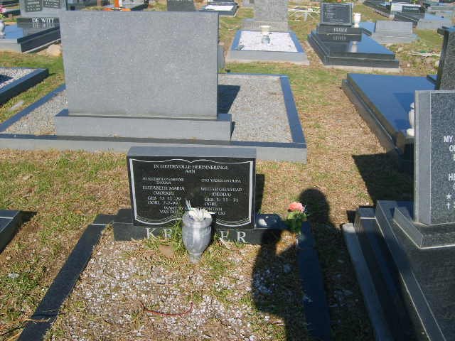 KRUGER Willem ?? 19?? &amp; Elizabeth Maria 1929-??