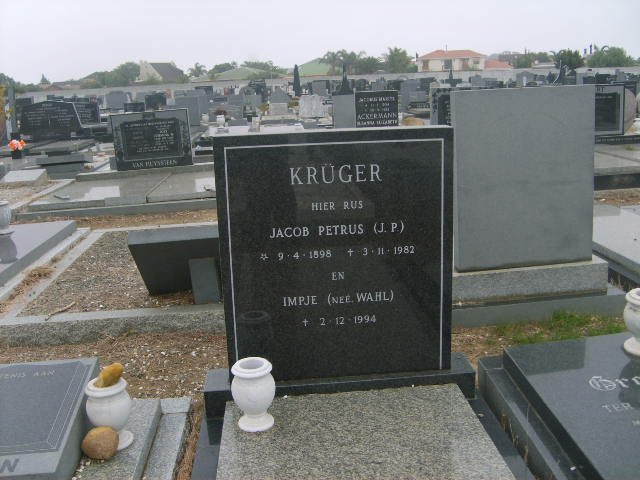KRÜGER Jacob Petrus 1898-1982 &amp; Impje WAHL -1994